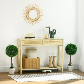 HOMCOM 2 sztuki sztucznych drzew bukszpanowych Sztuczna roślina sztuczne rośliny, w tym listek sztuczny, 1 donica, 28 cm x 28 cm x 60 cm, Zielony