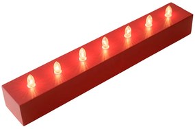 Elektryczny świecznik drewniany VELAS, czerwony