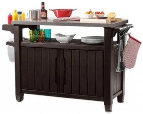Keter Wielofunkcyjny stół ogrodowy do grillowaniaUNITY XL 270l brązowy, 134 x 52 x 90 cm