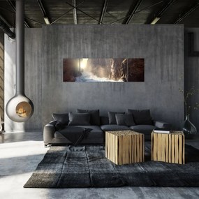Obraz - Skały i fale oceanu (170x50 cm)