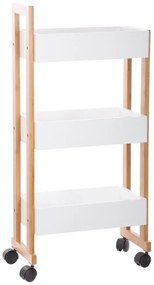 Wózek łazienkowy BAMBOO, szafka bambusowa - 3 poziomy