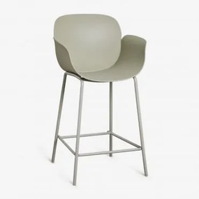 Wysoki Stołek Ogrodowy Lynette Z Polipropylenu I Żelaza Bamboo Green & ↑65 Cm - Sklum