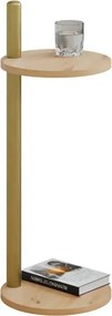 Minimalistyczny stolik pomocniczy dąb artisan + złoty Z7-S74