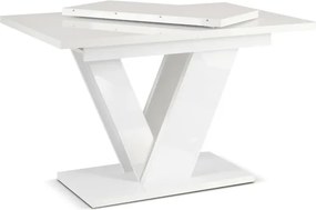 Stół Prostokątny Rozkładany CLARK 120-160 cm Biały Połysk Glamour