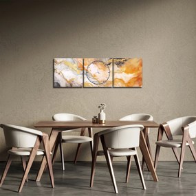 Obraz - Marmurkowe tło (z zegarem) (90x30 cm)