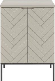 Szafka pod umywalkę nablatową Aspen 09, cashmere/czarny, 60 cm - zestaw 1