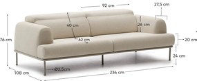 Beżowa sofa z materiału bouclé 234 cm Aurum – Kave Home