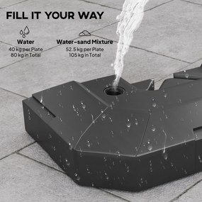 Outsunny Stojak do parasola 2-częściowy wodoodporny obciążnik, stojak do parasola bocznego | Aosom PL