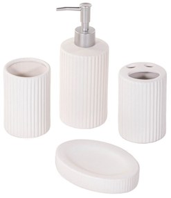 Zestaw ceramicznych akcesoriów łazienkowych, 4 elementy