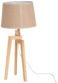 Lampa stołowa z lnianym abażurem, 66 cm