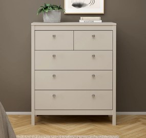 Nowoczesna komoda pokojowa z szufladami Madrid 3+2, kaszmir mat