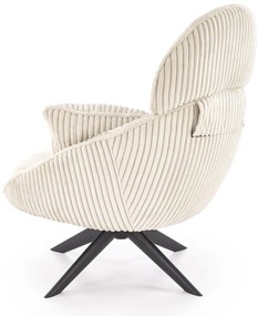 MERRY 2 fotel wypoczynkowy z funkcją obracania, kremowy nowoczesny vintage