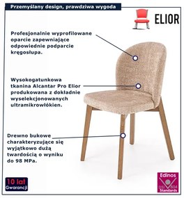 Drewniane krzesło tapicerowane jasny orzech + beż B0-R48