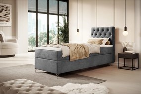 BOXBETT CHESTER 100x200 Monolith 92 z materacem H3 i topperem łóżko z pojemnikiem, pojedyncze, hotelowe, do sypialni, ze schowkiem