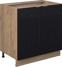 Szafki kuchenne czarne paski 80x51.6x82 fame-line