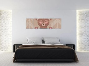 Obraz - Miś w koszulce w paski (170x50 cm)