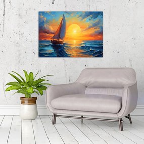 Obraz na szkle - Żaglówki (70x50 cm)