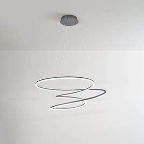 Lampa wisząca LED SPIRA w kolorze metalicznym szarym 96W