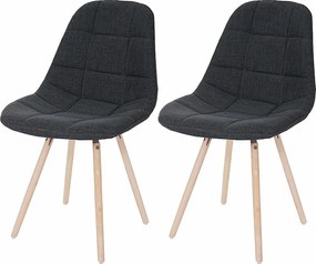 Krzesło do jadalni MCW-A60 I (zestaw 2 sztuk),  tkanina/tekstylia ciemnoszary