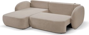 Masseno Narożnik AMICO z funkcją spania i pojemnikiem na pościel Narozniki L, Rozkładana sofa - Beżowy, ARAGON 14