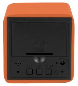 Karlsson 5982OR designerski zegar LED z budzikiem,pomarańczowy, 7 cm