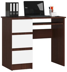 Nowoczesne biurko z szufladami wenge + biały - Berula 3X