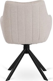 Krzesło Tapicerowane Obrotowe do Salonu MUMBAI Kremowe Nowoczesne