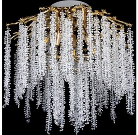 Żyrandol przysufitowy 6xE14/60W/230V + 3xLED/3W śr. 54 cm złoty