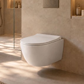 Massi Miska WC wisząca rimless biała LERA white matt z deską wolnoopadającą typu Slim