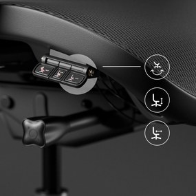 Krzesło biurowe Diablo V-Commander, zgodne z normą BHP, kolor czarno-szary