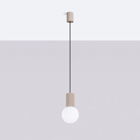 Lampa wisząca HALO 1 taupe ryflowana SOLLUX  LIGHTING