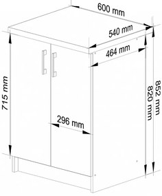 Dolna szafka kuchenna z półkami 60 cm dąb sonoma - Napolo 5X