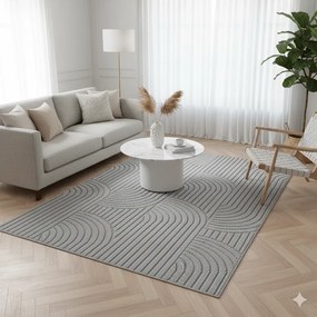 Dywan nowoczesny 3D Helix Geometria szary 280 cm x 370 cm