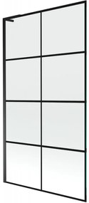 Mexen Next L parawan nawannowy 1-skrzydłowy 100 x 150 cm, czarna kratka, czarny - 895-100-000-03-77-70