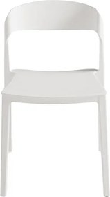 Zestaw 2 nowoczesnych białych krzeseł sztaplowanych "Quorathis" z polipropylenu do jadalni cm 49x52 77h
