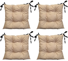Zestaw 4 poduszek na krzesło ogrodowe Oxford beż 50x50