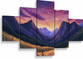 Obraz - Fioletowy krajobraz (125x70 cm)