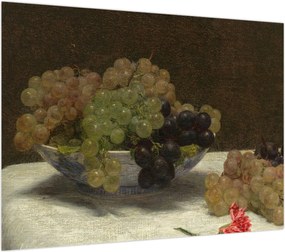 Obraz na szkle - Henri Fantin-Latour, Still Life with Grapes and a Carnation, reprodukcje (70x50 cm)