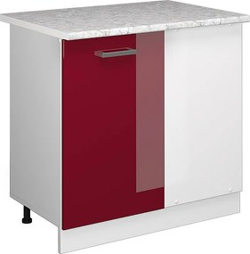 Szafka narożna czerwony połysk 86x60x81.6 r-line