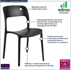 Czarne lekkie plastikowe krzesło sztaplowane L4-M60
