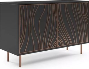 Komoda Teofil – stylowa komoda loftowa do salonu z drewnianym laminatem i metalowymi nogami