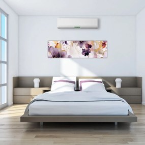 Obraz - Kwiaty akwarelowe (170x50 cm)