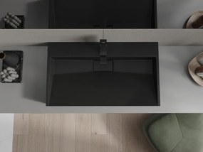Mexen Ava umywalka nablatowa z konglomeratu 1/O 80 x 46 cm, czarna - 23018071