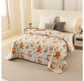 Narzuta na łóżko WINTER GINGERMAN, biała Rozmiar: 170 x 210 cm