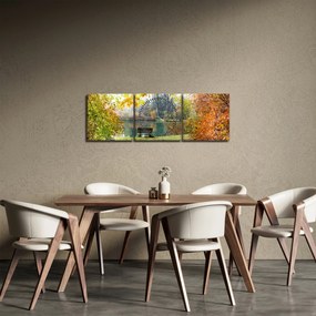 Obraz stawu (z zegarem) (90x30 cm)