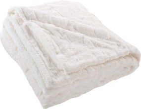 Pluszowy koc ze sztucznego futra, NATURAL