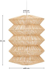 Lampa wisząca w naturalnym kolorze z rattanowym kloszem Dakit – Kave Home