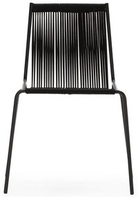 Czarne metalowe krzesła zestaw sztaplowane 2 szt. Emily – Marckeric