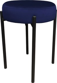 Taboret DIOR stelaż metalowy tkanina Welur : Kolor Stelaża - Czarny , Kolor tkaniny - VELVET - MG16, Typ tkaniny - Velvet