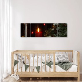 Obraz - Świecąca świeca bożonarodzeniowa (170x50 cm)